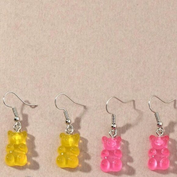 Gummy Bear Multi-coloured Drop Earrings - Picture 1 of 3